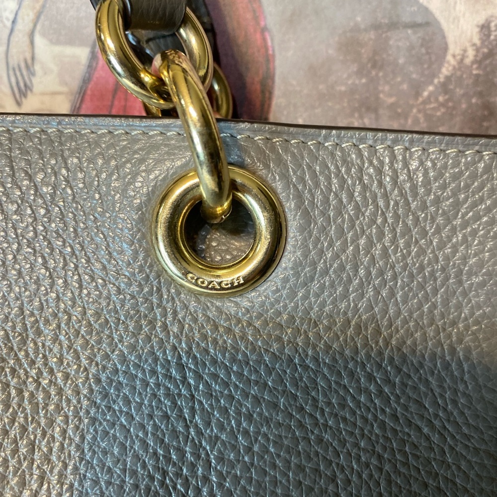 Coach Gray Leather Tote - Picture 5 of 11